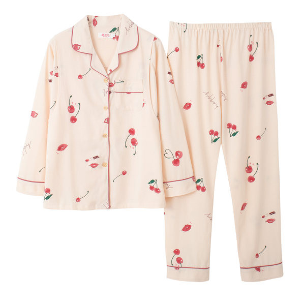 Ženska proljetna trudnička pidžama s cvjetnim printom