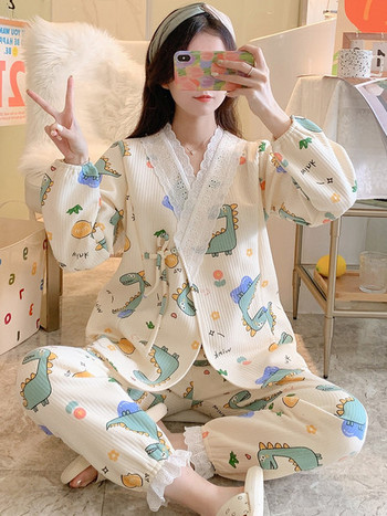 Γυναικείο σετ casual πιτζάμα με πολύχρωμο print