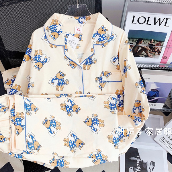 Дамска пролетна пижама с цветна щампа