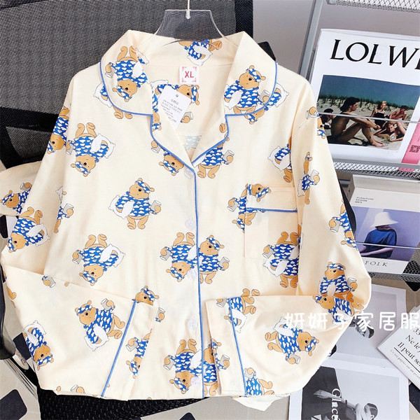 Дамска пролетна пижама с цветна щампа