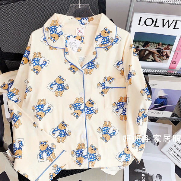 Дамска пролетна пижама с цветна щампа