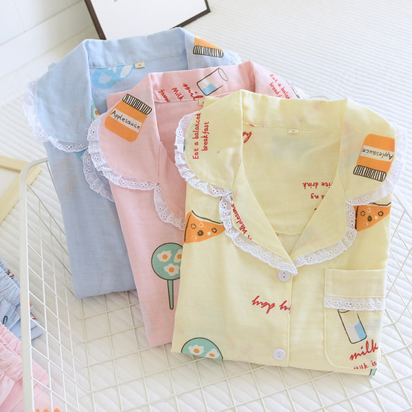 Novi model ženske pidžame sa printom i čipkom - dva komada