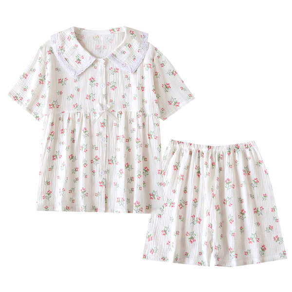 Ženska ljetna pidžama srca - bluza i kratke hlače