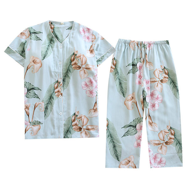 Ženska šarena pidžama kratkih rukava