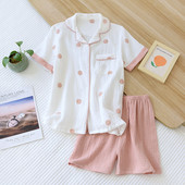 Γυναικεία φαρδιά καλοκαιρινή κοντομάνικη πιτζάμα