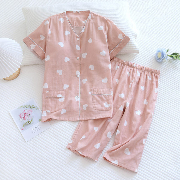 Dvodijelna pamučna ljetna pidžama