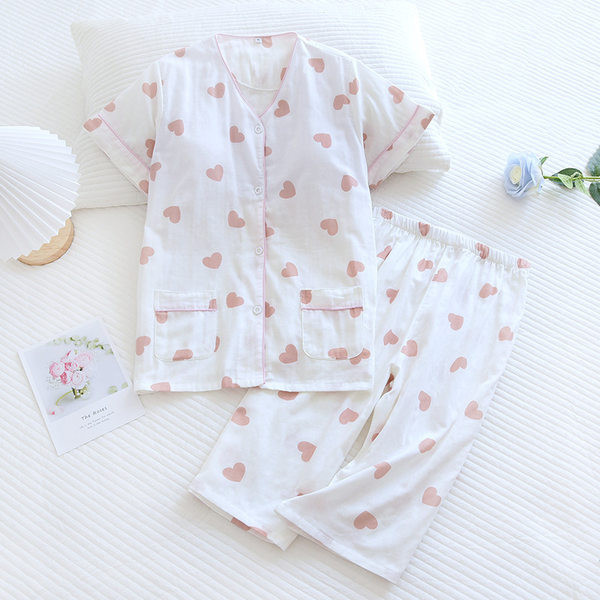 Dvodijelna pamučna ljetna pidžama