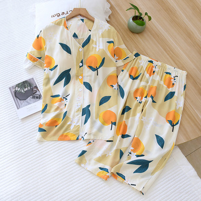 Νέο μοντέλο γυναικεία πιτζάμες μπλούζα με κουμπιά με πάτο 3/4