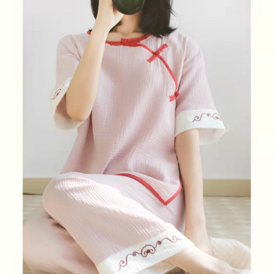 Дамска пижама с бродерия -две части