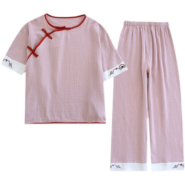 Дамска пижама с бродерия -две части