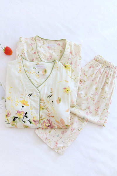 Βαμβακερές ανοιξιάτικες πιτζάμες με επένδυση