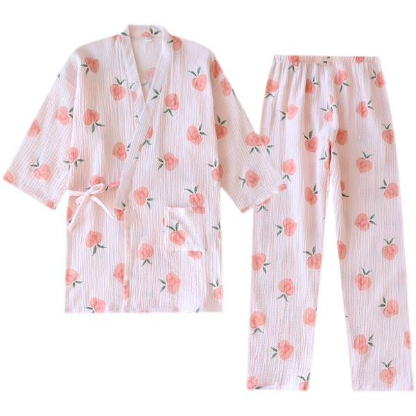 Дамска пижама от блуза с къс ръкав и дълъг панталон