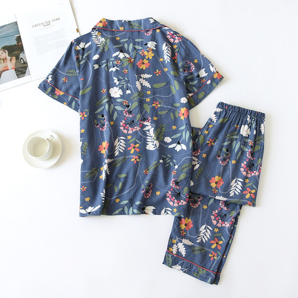 Ženska ljetna pidžama sa cvjetićima - dva komada