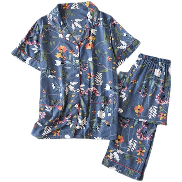 Ženska ljetna pidžama sa cvjetićima - dva komada
