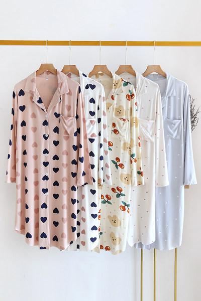 Ženska spavaćica sa dugim rukavima