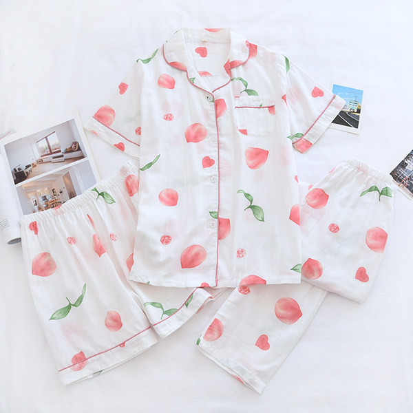 Pamučni pidžama set s dva donja dijela