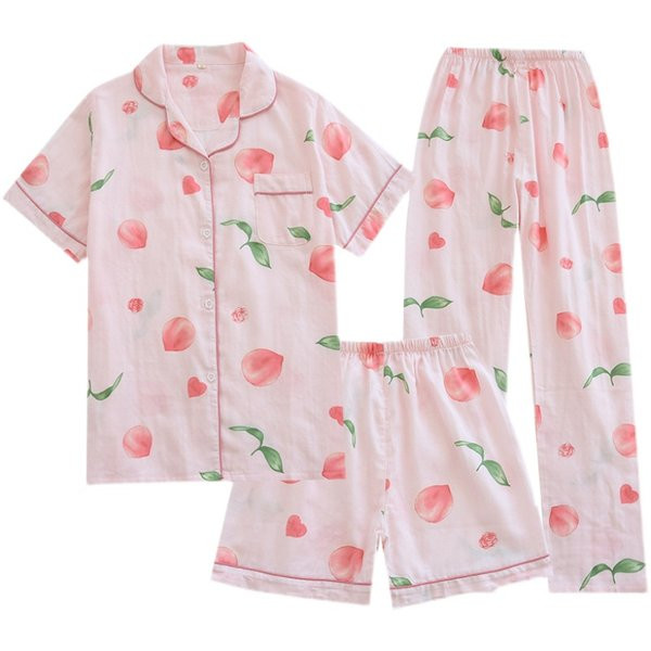 Pamučni pidžama set s dva donja dijela