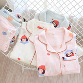 Βαμβακερές πιτζάμες με μακριά μανίκια και κουμπιά