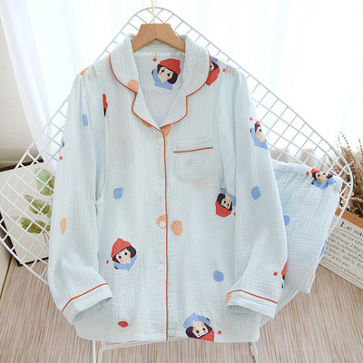 Βαμβακερές πιτζάμες με μακριά μανίκια και κουμπιά