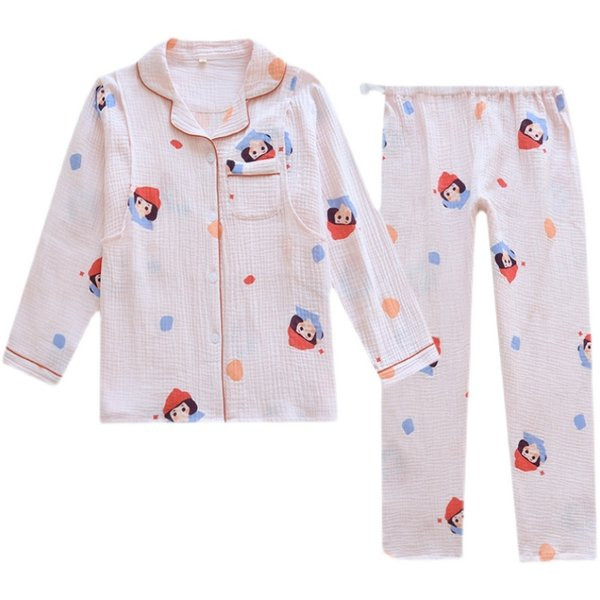 Βαμβακερές πιτζάμες με μακριά μανίκια και κουμπιά