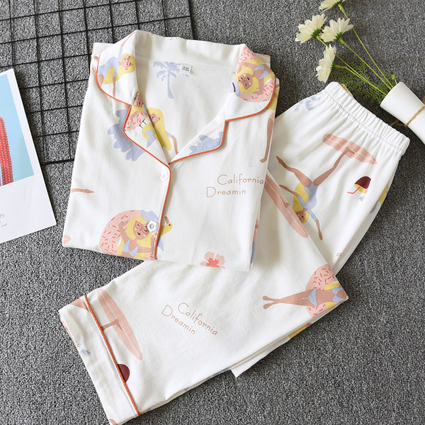 Ανοιξιάτικες βαμβακερές πιτζάμες με κουμπιά