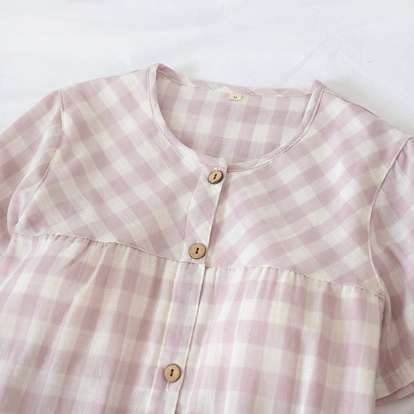 Καλοκαιρινό καρό μοτίβο πιτζάμας