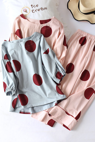 Ženska dvodijelna pamučna pidžama s 3/4 rukavima