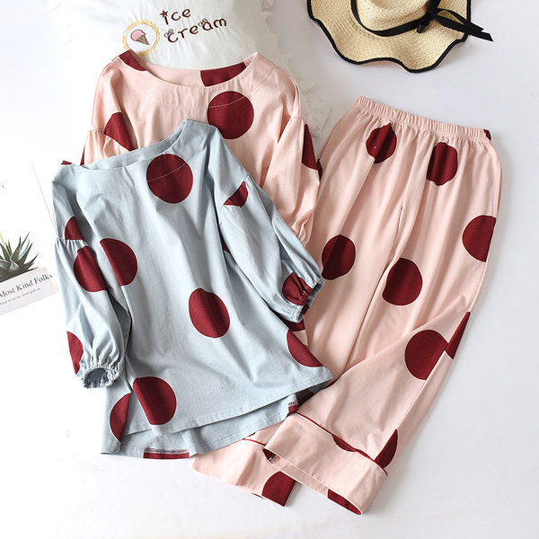 Ženska dvodijelna pamučna pidžama s 3/4 rukavima