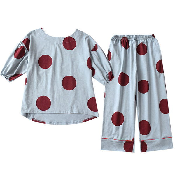 Ženska dvodijelna pamučna pidžama s 3/4 rukavima
