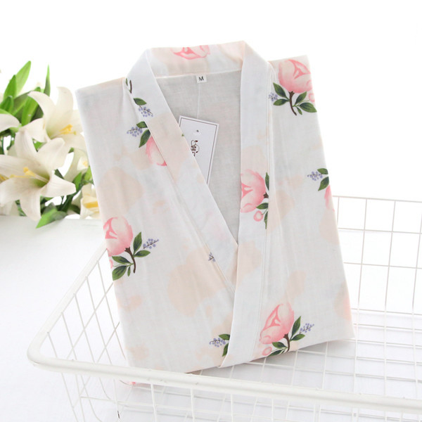 Βαμβακερό μπουρνούζι με ασύμμετρο κούμπωμα