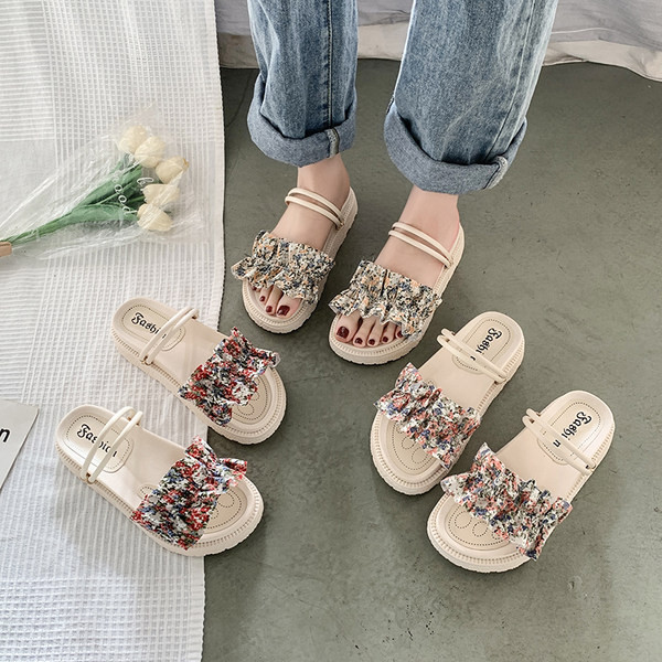 Sandale de dama cu bretele textile cu bucle