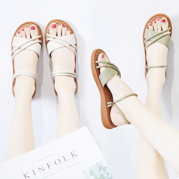 Casual Flat Sole Eco Leather σανδάλια για γυναίκες