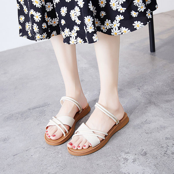 Casual Flat Sole Eco Leather σανδάλια για γυναίκες