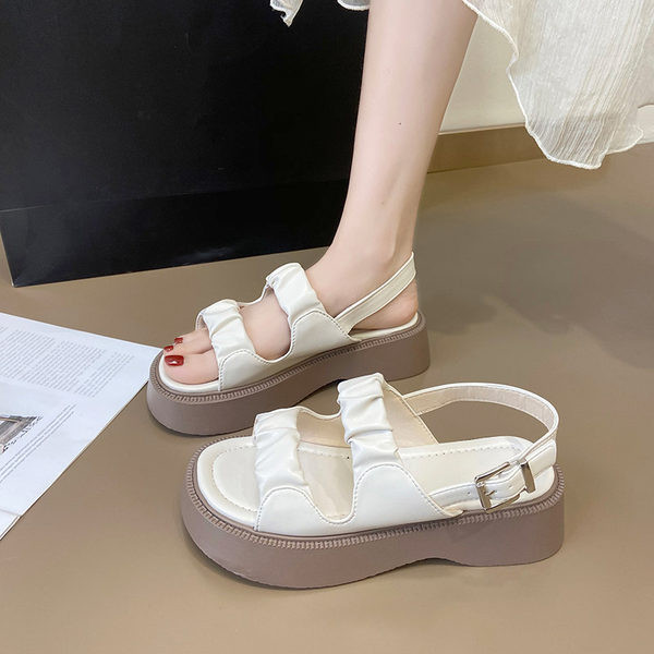 Modne kožne sandale za žene s grubim potplatom