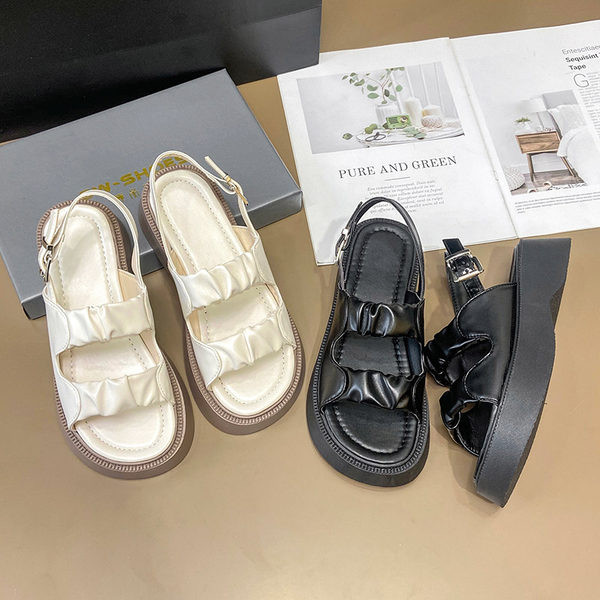 Modne kožne sandale za žene s grubim potplatom