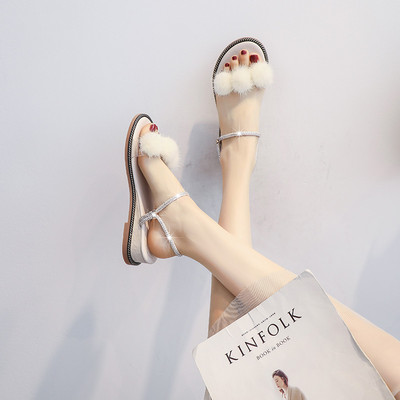 Дамски ежедневни сандали с пух