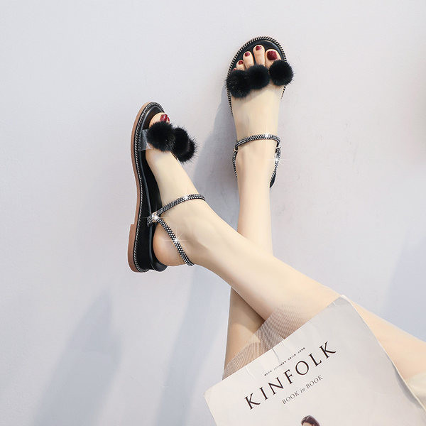 Дамски ежедневни сандали с пух