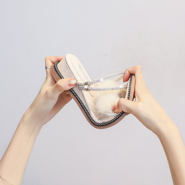 Дамски ежедневни сандали с пух