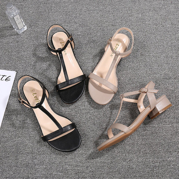 Ženske ležerne sandale s debelom četvrtastom petom od 3cm i metalnim kopčanjem