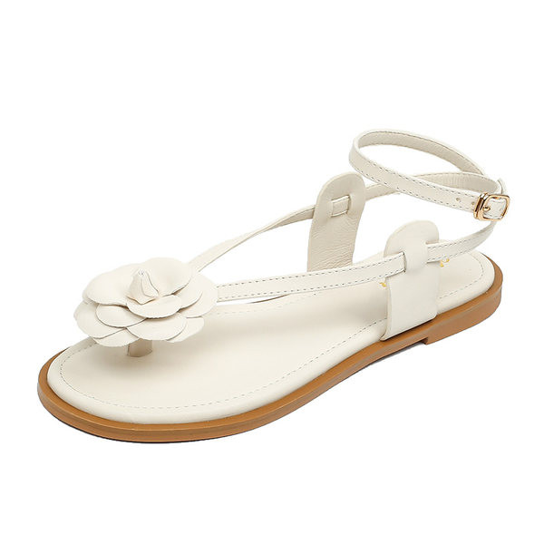 Ženske ležerne sandale s 3D elementom i ravnim potplatom