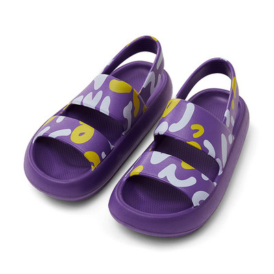 Sandale casual cu talpă din silicon și bretele cu model