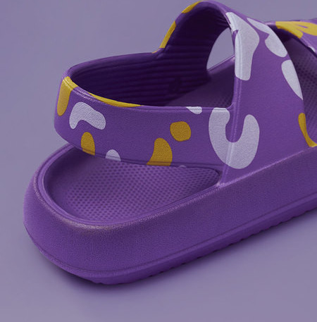 Sandale casual cu talpă din silicon și bretele cu model