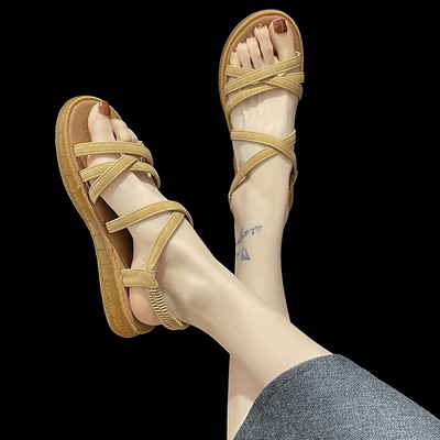 Γυναικεία casual πέδιλα με χιαστί λουράκι