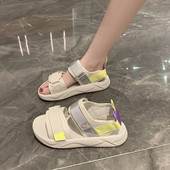 Ženske tekstilne sandale sa čičak zakrpama