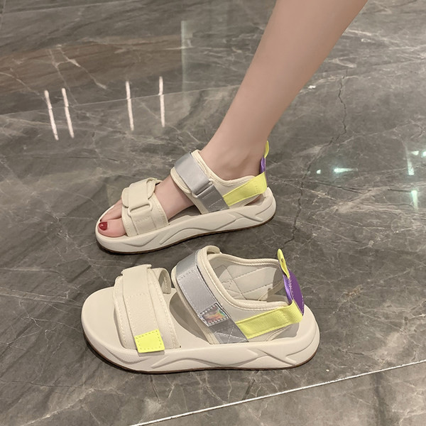 Ženske tekstilne sandale sa čičak zakrpama