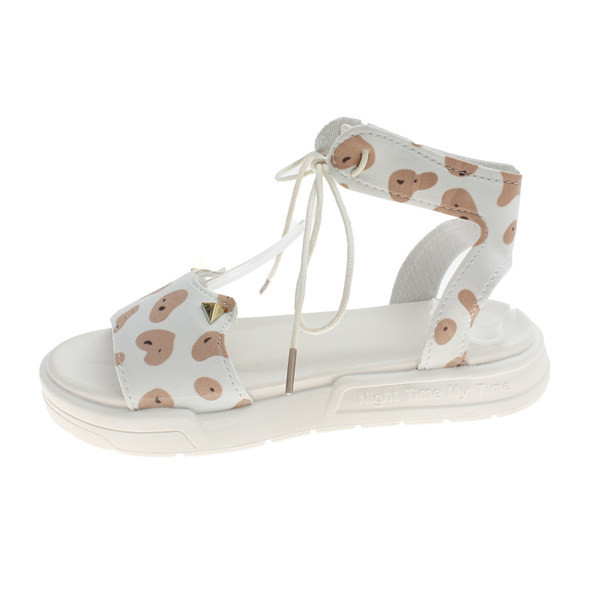 Γυναικεία πέδιλα με σόλα ύψους 3cm και κορδόνια