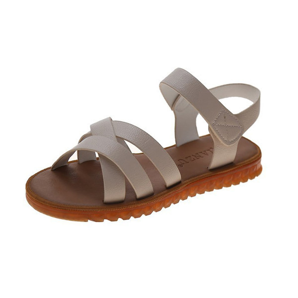 Ležerne sandale od eko kože s križnim remenom za žene