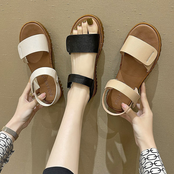 Κλασικό μοντέλο γυναικεία σανδάλια από οικολογικό δέρμα μελουράκια velcro