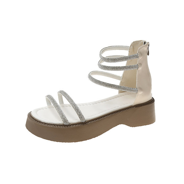 Ženske sandale na platformu sa ukrasnim kamenčićima