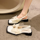 Νέο μοντέλο γυναικεία σανδάλια με κορδέλα και τετράγωνο τακούνι 3cm